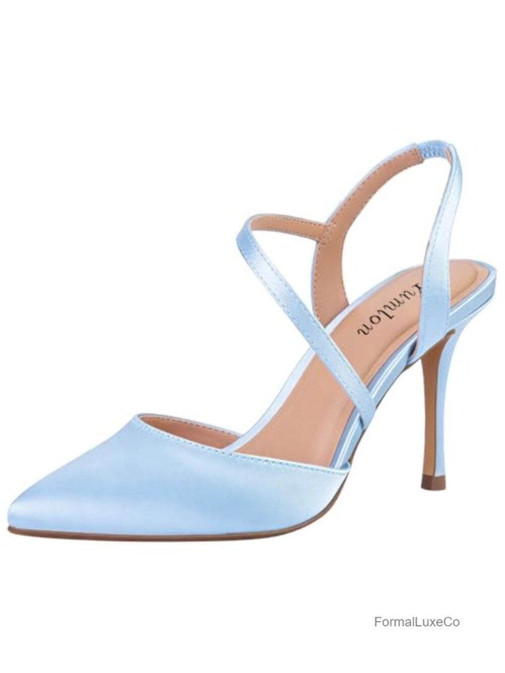 Closed Toe Slingback Heels Stiletto Heel 3.3 Inch Ankle Strap Pointed Toe Pumps - Picture 1 of 6